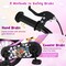 Purple Carbon Steel Kids Sport Bicycle with Dual Brakes, Training Wheels and Basket